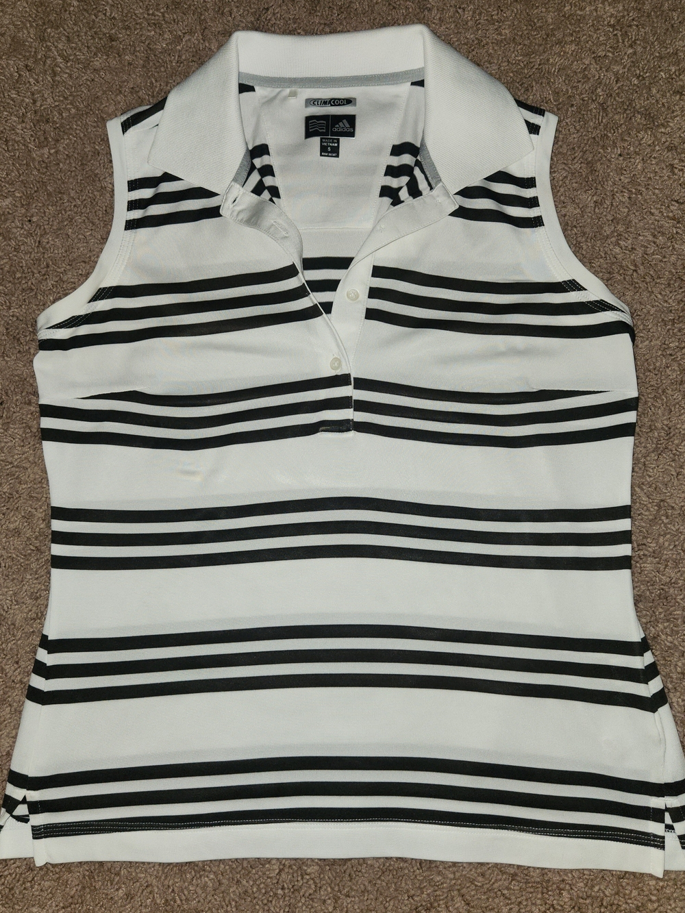 Adidas Women's Sleeveless Striped Golf Polo Shirt